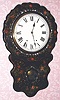 C.1875, Anglo-American Papier-mache wall clock, with an open spring time and strike movement, probably New Haven. 