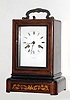 C.1840, French, Leroy and Cie, Inlaid Rosewood, portable boudoir clock with carry handle, 8-day bell strike, silk suspension. 