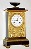 C.1840, French, Barbot, Etablissment de Paris for retailer Gaston Jolly (on dial), bronze and ormolu mantel clock, with good 8-day bell strike, silk-thread movement. 