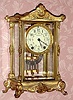 C.1908, Seth Thomas Clock Co., "Empire No. 9", 8-day time and strike crystal regulator mantel clock. 