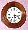 C.1890, French, BAKERS Clock in a round oak gallery style case