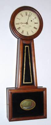 C.1850, Howard and Davis, No. 5, Square Bottom, banjo, weight driven, 8-day timepiece. — Antique Clocks Price Guide