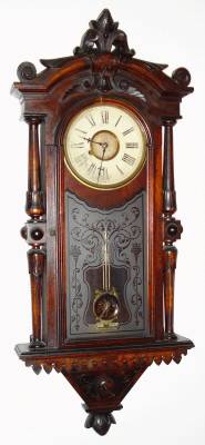 C.1880, F. Kroeber, NY "Regulator No. 30", walnut wall clock, 8-day time only, with original etched glass. — Antique Clocks Price Guide
