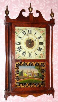 C.1825, Norris North, Torrington, Con., Pillar and Scroll, 30 hour wooden works shelf clock. — Antique Clocks Price Guide