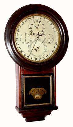 C.1875, Welch-Spring, for D. J. Gale, Drop Calendar No. 1, in a rosewood case, having unusual dial without sunrise and sunset numbers. — Antique Clocks Price Guide