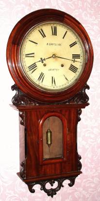 C.1860, Anglo-American, 8-day, round drop, time and bell strike wall clock. — Antique Clocks Price Guide