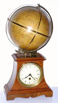 C.1910, German, for the English market, GLOBE CLOCK, with 1-day open spring movement. — Antique Clocks Price Guide