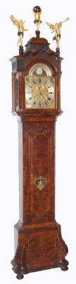 C.1770, Dutch, T. Samuel Aubin, Rotterdam, 3-train musical tall clock with Dutch striking, movement now with a later pin-drum in a different plane. — Antique Clocks Price Guide