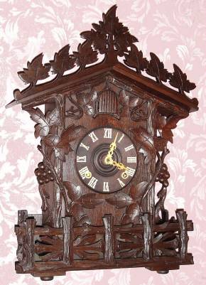 C.1870, A. Frankfield, NY, Shelf Cuckoo, 8-day time and strike, walnut case. — Antique Clocks Price Guide