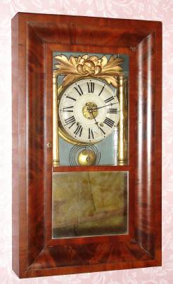 C.1842, Joseph Ives, Plainville, Conn., 8-day time and gong strike OG column clock. — Antique Clocks Price Guide