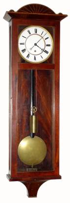 C.1845, Austrian, 1-Wt, Biedermeier, the case now with a new door by D.J. Blackwell, and C.1860 German mov't. — Antique Clocks Price Guide