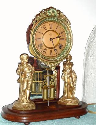 C.1875, Ansonia Clock Co., "Crystal Palace No. 1 Extra", 8-day time and strike mantel clock, under dome, with restorations. — Antique Clocks Price Guide
