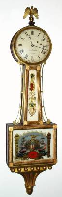 C.1835, Unknown, 8-day banjo or patent timepiece [with the later applied name of Aaron Willard, Boston]. — Antique Clocks Price Guide