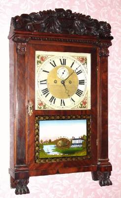 C.1830, S. Clark for Hill, Wells and Co., Straitsville, Conn, a Salem Bridge (Naugatuck) shelf clock with restorations. — Antique Clocks Price Guide