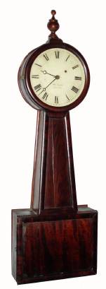 C.1835, William Pratt, Boston, Mass., 8-day banjo timepiece, weight driven. — Antique Clocks Price Guide