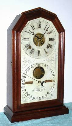 C.1885, Ithaca Calendar Clock Co., "No 11, Octagon Poni". 8-day time and bell strike, double dial calendar clock. — Antique Clocks Price Guide