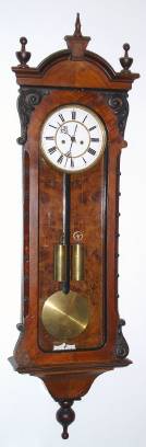 C.1862, German, Lenzkirch, 2-wt "Vienna Regulator", 8-day wall clock, serial No. 274,663, style No. 366, needs work. — Antique Clocks Price Guide
