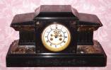 C.1900, French, Marti and Cie, 8-day time/strike marble mantel clock, with open escapement on dial. — Antique Clocks Price Guide