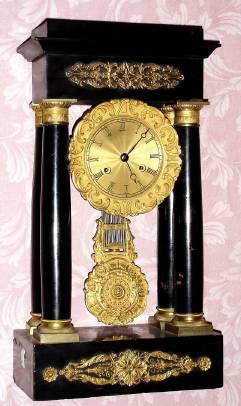C.1880, French, 8-day time and bell strike 4-pillar empire style mantel clock. — Antique Clocks Price Guide
