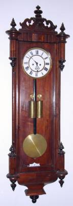 C.1875, Austrian, Gebruder Resch, 2-wt Vienna Regulator, in case of walnut veneer over pine, with walnut moldings, 8-day. — Antique Clocks Price Guide