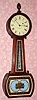 C.1961, Dana Blackwell, (dial signed E. Howard), 8-day mahogany banjo style timepiece, made by Dana in 1961 as written on the back of the dial, with older movement. Atkins and Downs