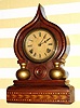 C.1870, E. Ingraham and Co, Oriental Mosaic, walnut with inlay, 8-day time and strike shelf clock. 