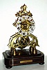 C.1860, English, Single Fusee SKELETON timepiece on original base with repaired dome. 