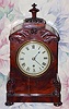 C.1880, English, 8-day fusee mahogany veneered mantel timepiece, miniature, dial 3.6". 