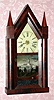 C.1848, Chauncey Jerome, New Haven, Conn., 8-day time and strike fusee movement steeple clock. 