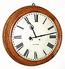 C.1909, Seth Thomas clock Co., "Gallery-24" Dial", in oak, fifteen day timepiece with large model 86 movement, with a pendulum length [from center shaft to rating nut] of 12.5", with No. 22 bob, 3 11/16" diameter, and iron bracket. 