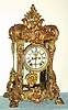 C.1905, Ansonia Clock Co., "REGAL" , Gilt bronze crystal regulator, 8-day time and strike with exposed escapement. 
