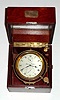 C.1940, English, Thos Mercer, Ltd, St. Albans,  56 hour chronometer No. 24189 in its original view top mahogany box (glass, no lid). 