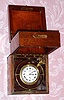 C.1918, Elgin National Watch Co., 18S "Father Time" deck watch with 40-hour up down indication, in original gimbaled mahogany Elgin box. 21j mov't, adjusted for 5 positions. Serial no. 21,825,129. 