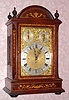 C.1880, English, 3-Fusee, quarter chiming bracket clock, two tunes on 8 bells (Westminster and Cambridge chimes). 
