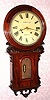 C.1860, Anglo-American, 8-day, round drop, time and bell strike wall clock.