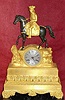 C.1840, French, ormolu and Bronze figural clock Frederick the Great, with good early silk thread movement, and silvered brass dial with uncommon center pattern. 