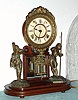 C.1878, Ansonia Clock Co., "Crystal Palace No. 1 Extra", 8-day time and bell strike, with walnut base, under a glass shade. 