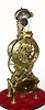C.1825, Scottish, R. [Robert] Wilkie, Cupar-Fife, WORLD TIME skeleton clock, with conventional 12 hour dial on one side and 24 dial opposite engraved with approx 52 major worldwide locations, single bell passing strike, fusee and large great wheel. 