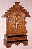 C.1890, German, Black Forest 1-day time and strike gothic style shelf cuckoo and quail clock (not quarter strike). The quail sounds his triple chirp before each cuckoo. 