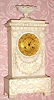 C.1850, French, Empire style case of carved alabaster, 8-day bell strike silk thread movement. 
