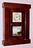 C.1850, Chauncey Jerome, New Haven, Conn., 30-hour time and strike shelf clock, "Block Front", 2-weight.