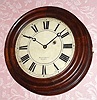 C.1850, Brewster and Ingrahams, Bristol, Conn., 8-day gallery timepiece, walnut bezel. 