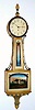 C.1927, Waltham Watch Co, No. 1816, painted crackle finish banjo timepiece, lever/ spring movement, 8-day. 