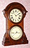 C.1871, (dated label) Seth Thomas, Parlor Calendar No. 4 in walnut, 8-day time and strike, double dial perpetual calendar. 