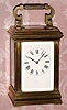 C.1900, French, Brass Cased Carriage clock, time and strike, in a very heavy case, Anglaise variant with a shaped top like a Cannelee style. 
