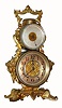 C.1890, French, Clock and Barometer,  set into a gilt spelter and sheet brass case. 