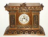 C.1900, French, Marti et Cie, 8-day time and strike cast bronze case mantel clock, aviary motif with cast birds and waterfowl, open escapement on dial. 