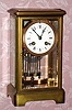 C.1900, French, Samuel Marti, for Tiffany and Co., 8-day time/strike crystal regulator mantel clock. 