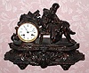 C.1900, French, Japy Freres, 8-day time/strike cast white metal figural mantel clock, The Poet.. 