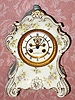 C.1900, French, Marti et Cie, 8-day time/strike porcelain mantel clock retailed by Alex M Hays and Co., New York, in a German case signed Silisien, Germany. 